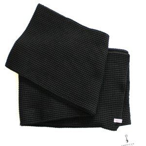 Mens Cotton Waffle Weave Scarf, Black
